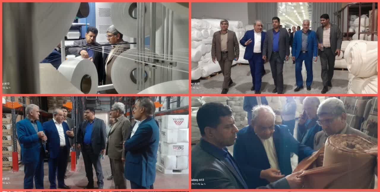 بازدید مسئولین از واحد تولیدی "مهتا توس" گلبهار با هدف حمایت از توسعه کسبوکار