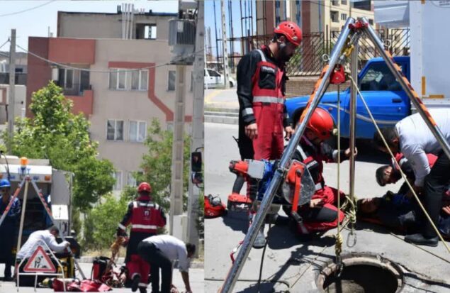 مانور لحظه صفر چاه‌افتادگی در گلبهار اجرا شد