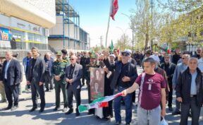 دسته های عزاداری مردم قدرشناس و ولایتمدار گلبهار به حرکت درآمدند